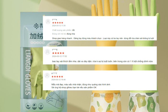 Review khách hàng về sản phẩm găng tay cao su lót nỉ bo chun dài qua cổ tay