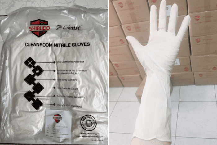 Sản phẩm găng tay phòng sạch của thương hiệu Shirudo - Malaysia (Nguồn ảnh: Sưu tầm)