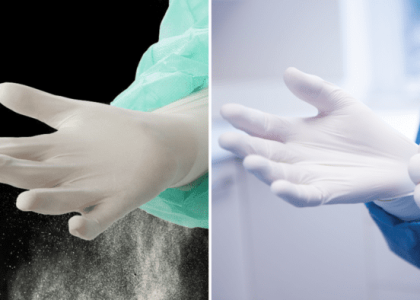 Găng tay có bột và không bột có sự khác nhau cơ bản về lớp phủ trên bề mặt găng tay
