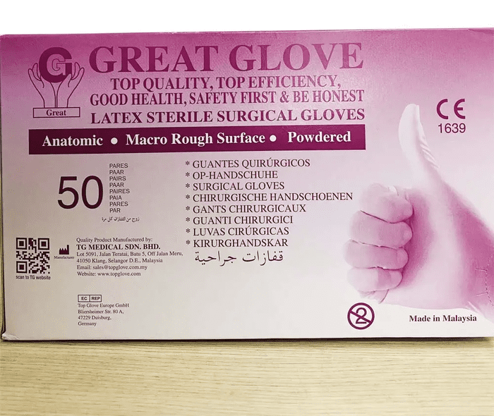 Găng tay tiệt trùng Great Glove là sản phẩm đến từ Malaysia (Nguồn: Internet)