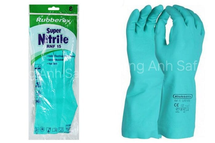 Găng tay bảo hộ chống hóa chất RNF18 với thành phần 100% từ cao su Nitrile nhân tạo (Nguồn ảnh: Sưu tầm)
