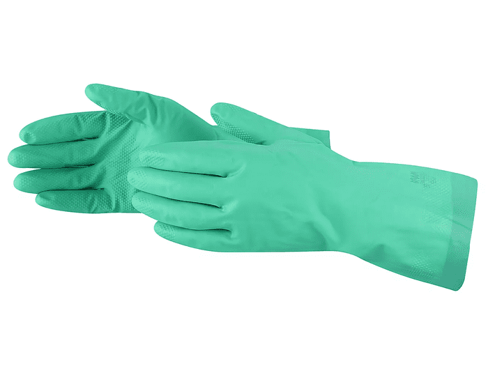Găng tay cao su chống hóa chất có lòng bàn tay được nhám hạt giúp tăng ma sát khi thao tác (Nguồn: Sưu tầm)
