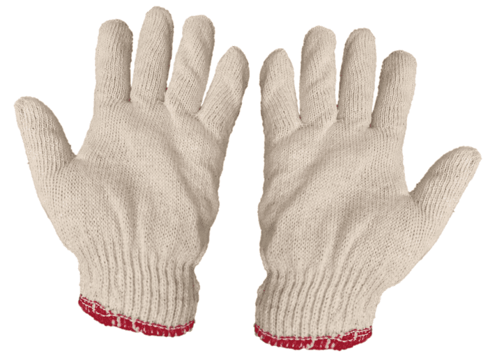 Găng tay bảo hộ len màu kem được se viền cổ tay giúp chống trơn tuột