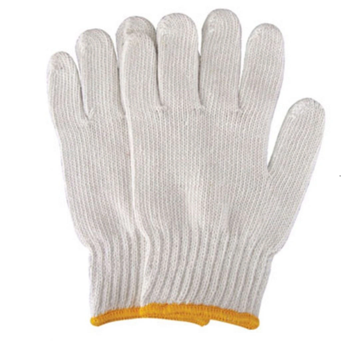 Găng tay bảo hộ sợi len trắng an toàn, không gây kích ứng cho da người sử dụng