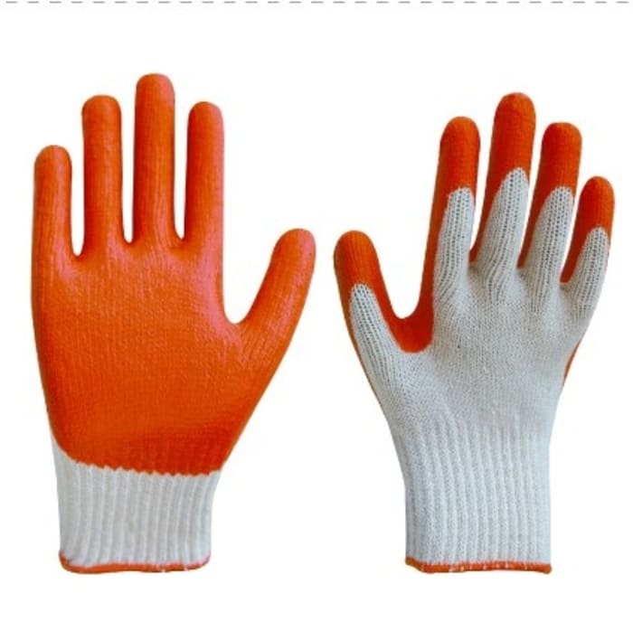 Găng tay len phủ cao su cam dày được phủ lớp cao su giúp gia tăng độ bám dính (Nguồn ảnh: Sưu tầm) 